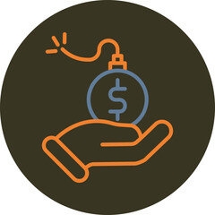 Debt Line Two Color Circle Icon