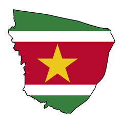 Distrtict Marowijne Outline  Suriname, South America