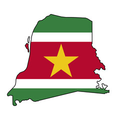 Distrtict Nickerie Outline  Suriname, South America