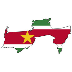 Distrtict Para Outline Suriname, South America