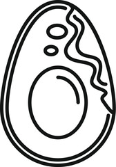Handdrawn black and white avocado vector illustration with simple minimalist line art drawing. Perfect for use as a graphic design artwork. Clipart. Symbol. Or icon. Representing natural. Healthy