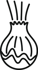 Simplistic line drawing of a light bulb in monochrome, suitable for various design uses
