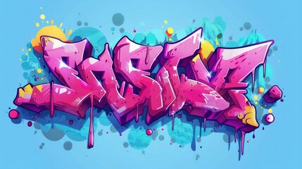 Vibrant D of Bold GraffitiStyle Text with Shadow on Urban Wall