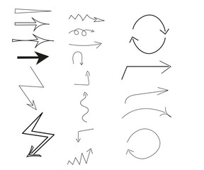 hand drawn arrows set