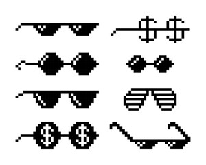 Funny pixelated boss sunglasses, thug glasses.