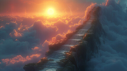 Stairway to Heaven,
sunrise over the sea