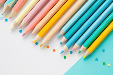 Fototapeta premium Background on back to school/college theme. Clean background. Knowledge learning concept