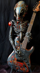 futuristic unusual alien guitar