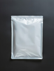 A white bag with a silver zipper
