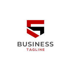 Initials S G logo vector red black shield