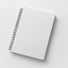 A spiral bound notebook with a white cover