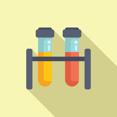 Flat design of colorful test tubes in a holder, depicting a science or laboratory concept