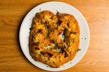 Crab dip pretzel