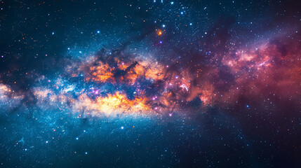 Capturing the Splendor A Landscape Photo of a Colorful Space Galaxy in Stunning Detail