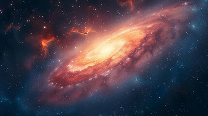 Fototapeta premium Capturing the Splendor A Landscape Photo of a Colorful Space Galaxy in Stunning Detail