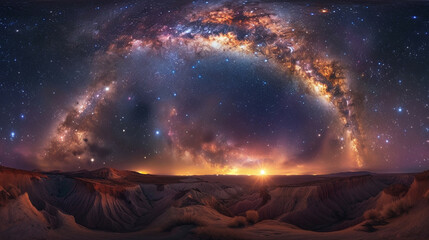 Capturing the Splendor A Landscape Photo of a Colorful Space Galaxy in Stunning Detail