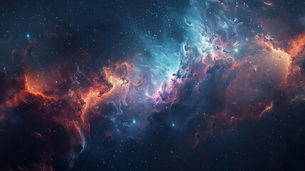 Naklejka premium Ethereal Space Gas Clouds Capturing the Mystical Beauty of Celestial Phenomena Through Astrophotography