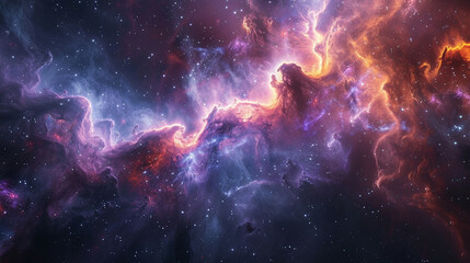 Fototapeta premium Ethereal Space Gas Clouds Capturing the Mystical Beauty of Celestial Phenomena Through Astrophotography