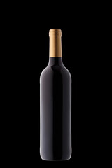 Bottle of wine with beautiful highlights on a black background