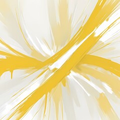 Abstract Painting with Brushstrokes and Explosions of Color yellow and white