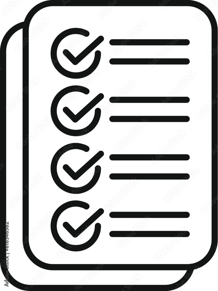 Poster vector illustration of a checklist with tick marks symbolizing organization and task completion