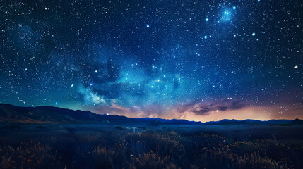 Obraz premium Immersive Starry Sky Dive into the Cosmic Depths with Mesmerizing Astrophotography