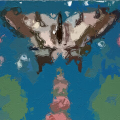 Oil painting and various flowers, chrysanthemum scenery, chrysanthemums, butterflies, birds, tigers, beautiful scenery