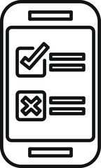 Mobile survey vector icon for user experience feedback form and online data collection on smartphone app interface