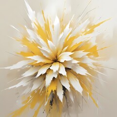 Extreme Flowers Painting: Half Bloom, Half Brushstroke yellow and white