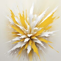 Extreme Flowers Painting: Half Bloom, Half Brushstroke yellow and white