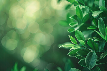 Closeup of vibrant green bush leaves suitable for naturethemed designs, environmental campaigns, gardening concepts, and ecofriendly projects.