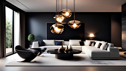 Light Showstopper - Modern Living Room with Sculptural Pendant