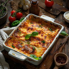 Delicious lasagna, Italian cuisine