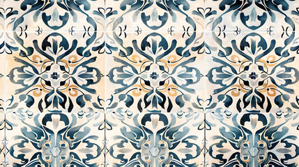 Fototapeta premium Abstract blue tile - Seamless tile. Endless and repeat print.