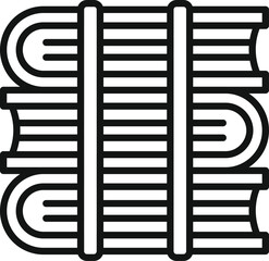 Monochrome vector icon design of stacked books for educational, academic, and libraryrelated graphic design projects