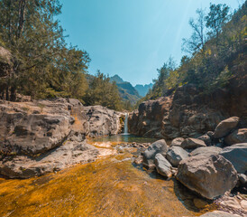 Bassin Alfred waterfall on Reunion island in France, Africa