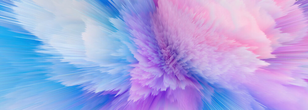 Abstract Colorful Burst of Digital Art Extrusion