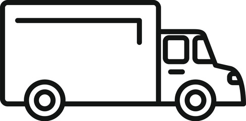 Simple line art illustration of a delivery truck, ideal for logistics and transportation themes