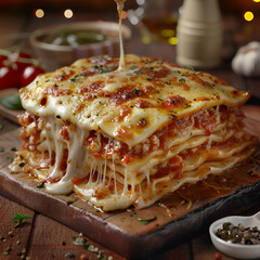 Delicious lasagna, Italian cuisine