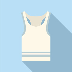 Minimalistic design of a white tank top with sleek lines on a blue background, ideal for fashion icons