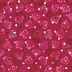 Cartoon diamonds seamless cocktails pattern for wrapping paper and fabrics