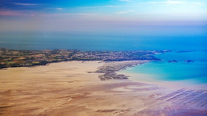 saint malo and cancale aerial view in french brittany and atlantic ocean