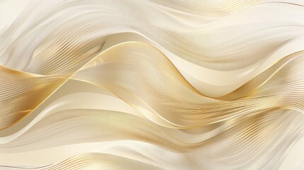 Vector gold line abstract wavy background, luxury curve texture, graphic geometric element. 