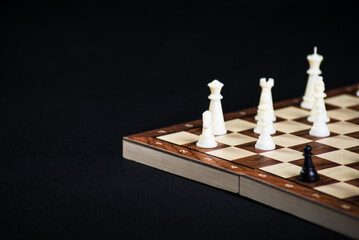 Chess board with pieces. Game concept. Board game. Hobby.