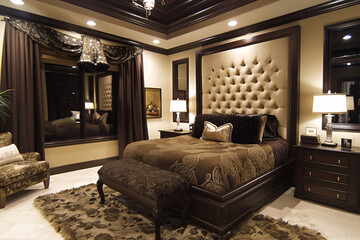 Luxurious Bedroom with Chocolate Brown and Ivory