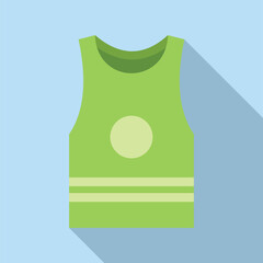 Flat design vector of a green sport tank top on a blue background