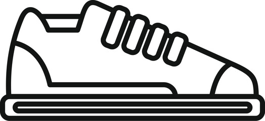 Minimalist black and white sneaker line icon illustration in vector drawing style, perfect for footwear fashion, casual sport, and trendy streetwear branding