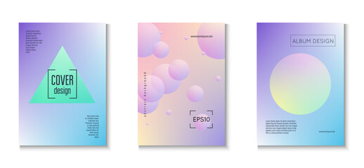 Fototapeta premium Abstract Poster. Gradient Shape. Hipster Placard. Cyberpunk Memphis Banner. Triangle Background. Astronaut Modern Illustration. Purple Holographic Set. Pink Abstract Poster