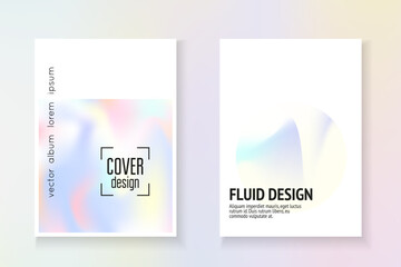 Fototapeta premium Iridescent Foil. Abstract Texture. Purple Geometry Flyer. Pastel Concept. Colorful White Brochure. Holographic Poster. Chrome Vector. Blue Iridescent Foil