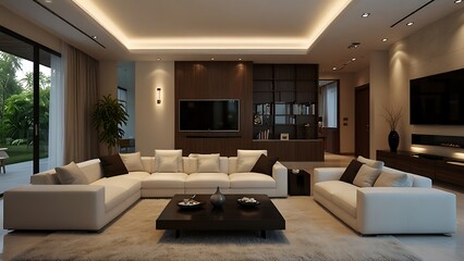 luxury modern living room illustration
